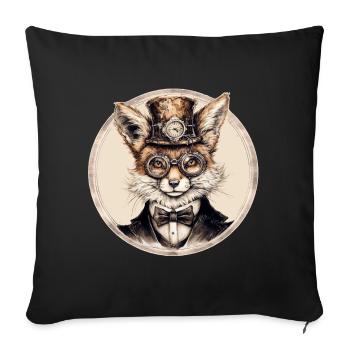 Steampunk Fox - Sofa pillowcase 17,3'' x 17,3'' (45 x 45 cm) - black - Front