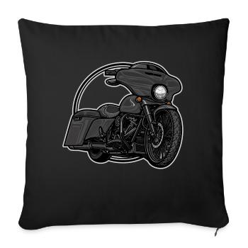 Chopper // Custom // Motorcycle - Sofa pillowcase 17,3'' x 17,3'' (45 x 45 cm) - black - Front