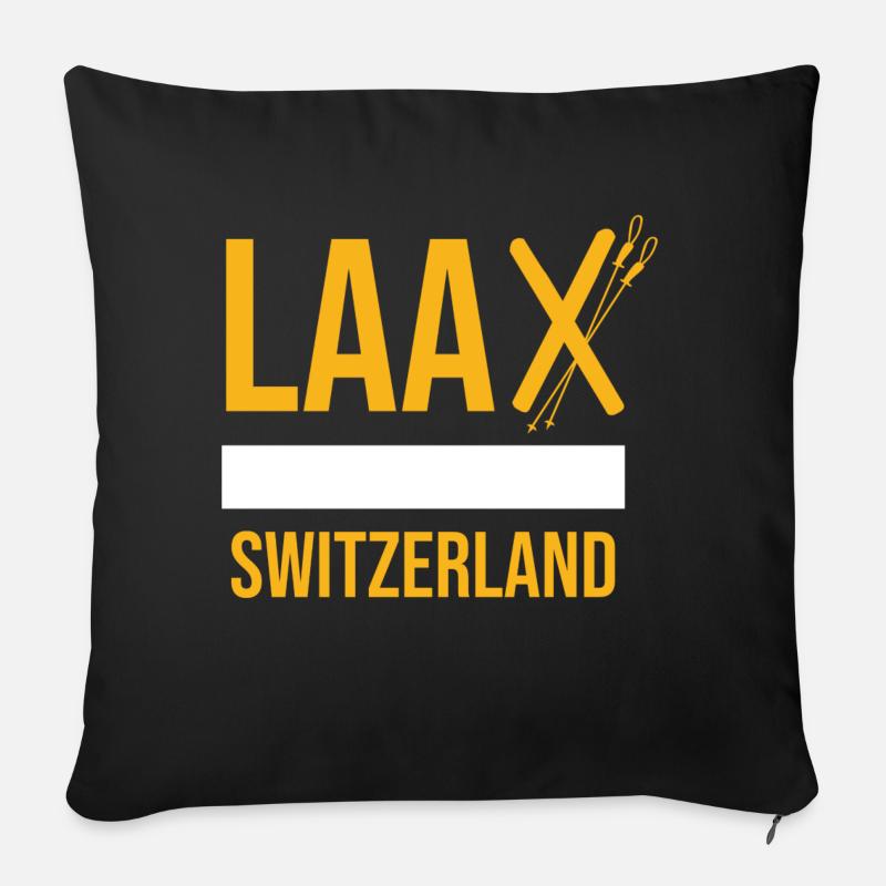 Laax Traumort Graubünden Laax - Sofakissenbezug 45 x 45 cm - Schwarz