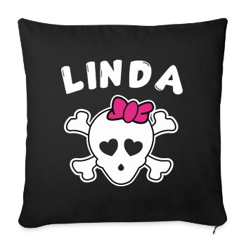 Pirate Linda Design for Girls and Women - Sofa pillowcase 17,3'' x 17,3'' (45 x 45 cm) - black - Front