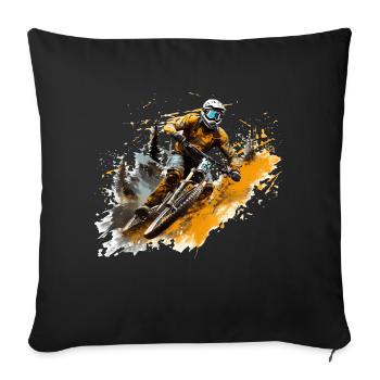 VTT Biker Design Freestyle VTT - Housse de coussin décorative 45 x 45 cm - noir - Devant