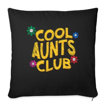 Cool Aunts Club Groovy Retro Aunt Mother's Day - Sofa pillowcase 17,3'' x 17,3'' (45 x 45 cm) - black - Front