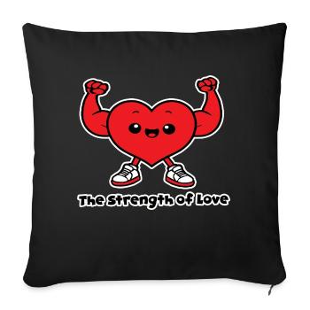 Love Quote The Strength of Love - Sofa pillowcase 17,3'' x 17,3'' (45 x 45 cm) - black - Front