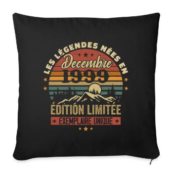 Cadeau Anniversaire Décembre 1999 - Decembre 1999 - Housse de coussin décorative 45 x 45 cm - noir - Devant