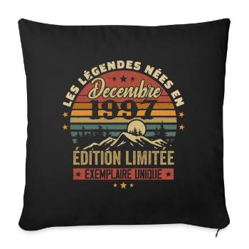 Cadeau Anniversaire Décembre 1997 - Decembre 1997 - Housse de coussin décorative 45 x 45 cm - noir - Devant
