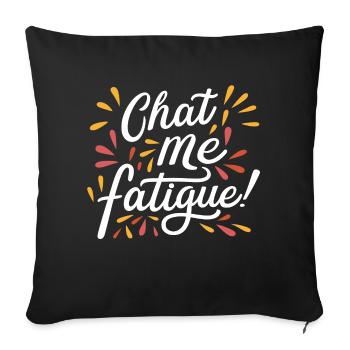 chat me fatigue - Housse de coussin décorative 45 x 45 cm - noir - Devant