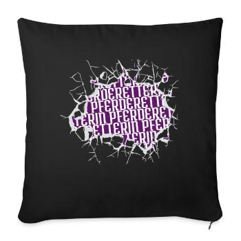 katze geburtstagsgeschenk spruch brauner zitat - Sofakissenbezug 45 x 45 cm - Schwarz - Vorne