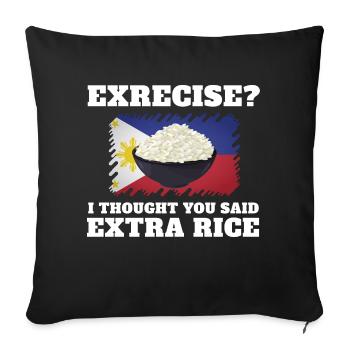 Exercice Je pensais qu’ils avaient dit plus de riz - Housse de coussin décorative 45 x 45 cm - noir - Devant