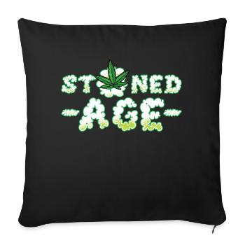 Drôle de cannabis marijuana - Housse de coussin décorative 45 x 45 cm - noir - Devant