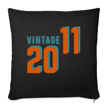 Vintage rétro 2011 - Housse de coussin décorative 45 x 45 cm - noir - Devant