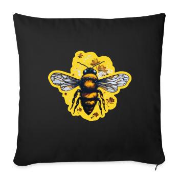 Honey bee in summer - Sofa pillowcase 17,3'' x 17,3'' (45 x 45 cm) - black - Front