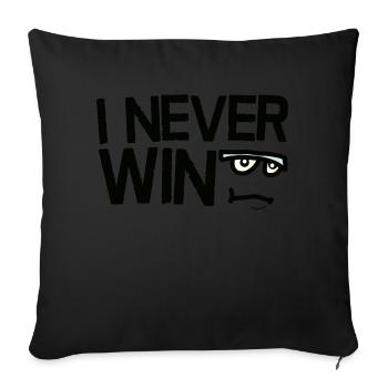 Je ne gagne jamais en disant avec un drôle de visage - Housse de coussin décorative 45 x 45 cm - noir - Devant