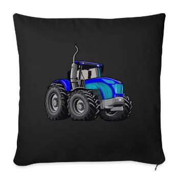 Tracteur avec de gros pneus - Housse de coussin décorative 45 x 45 cm - noir - Devant