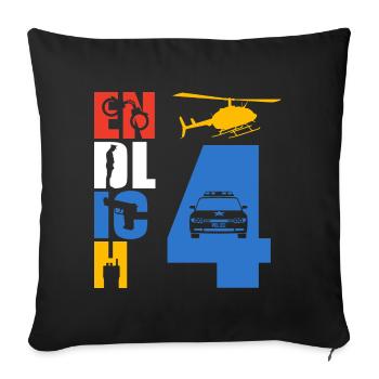 Endlich 4 Polizei - Sofakissenbezug 45 x 45 cm - Schwarz - Vorne