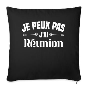 je peux pas j ai Réunion - Housse de coussin décorative 45 x 45 cm - noir - Devant