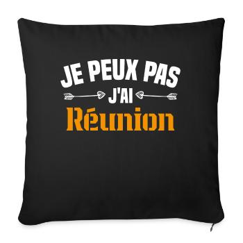 je peux pas j ai Réunion - Housse de coussin décorative 45 x 45 cm - noir - Devant