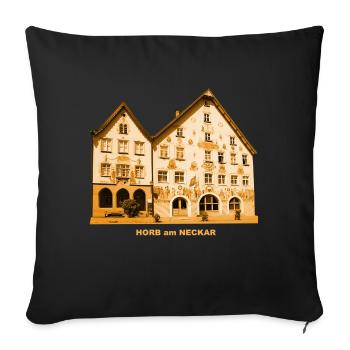 Horb Rathaus Neckar Freudenstadt Baden-Württemberg - Sofa pillowcase 17,3'' x 17,3'' (45 x 45 cm) - black - Front