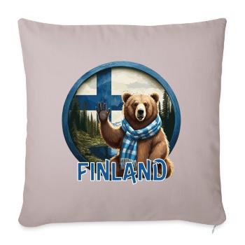 Finlande - Finlande - Suomi - Housse de coussin décorative 45 x 45 cm - taupe clair - Devant