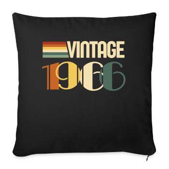 Jahrgang 1966 - 1966 Geburtstagsgeschenk - Sofakissenbezug 45 x 45 cm - Schwarz - Vorne
