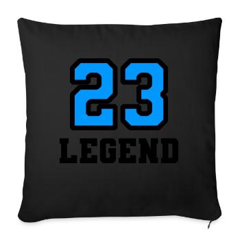 Legende 23 - Housse de coussin décorative 45 x 45 cm - noir - Devant