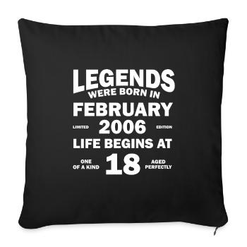 18th Birthday January Vintage 2006 Gift Idea - Sofa pillowcase 17,3'' x 17,3'' (45 x 45 cm) - black - Front