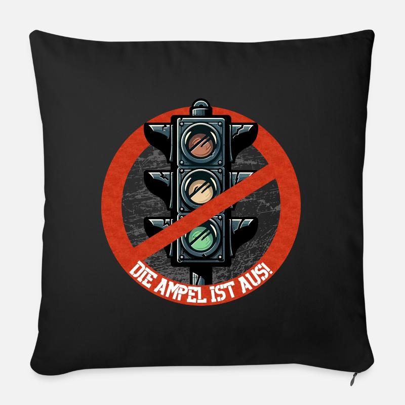 Die AMPEL ist AUS! - Sofakissenbezug 45 x 45 cm - Schwarz