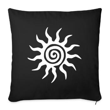 Soleil blanc en spirale - Housse de coussin décorative 45 x 45 cm - noir - Devant
