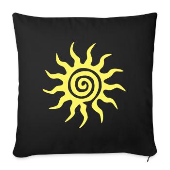 Spiral Sun - Sofa pillowcase 17,3'' x 17,3'' (45 x 45 cm) - black - Front