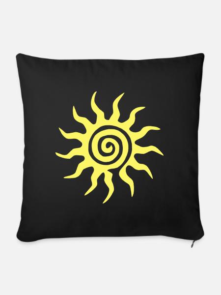 Spiral-Sonne - Sofakissenbezug 45 x 45 cm - Schwarz