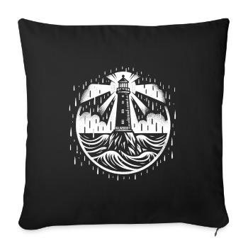 lighthouse - Sofa pillowcase 17,3'' x 17,3'' (45 x 45 cm) - black - Front