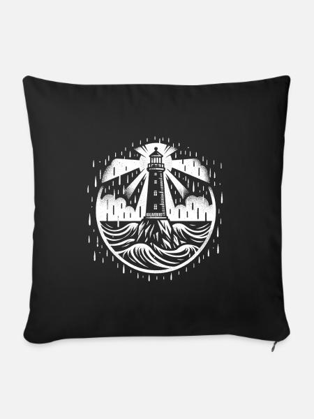 lighthouse - Sofa pillowcase 17,3'' x 17,3'' (45 x 45 cm) - black