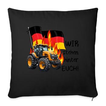 Nous soutenons les agriculteurs - Housse de coussin décorative 45 x 45 cm - noir - Devant