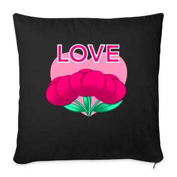 LOVE - Sofa pillowcase 17,3'' x 17,3'' (45 x 45 cm) - black - Front