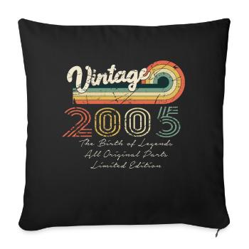 Great since 2005 anniversary 2005 vintage 200 - Sofa pillowcase 17,3'' x 17,3'' (45 x 45 cm) - black - Front