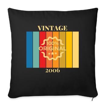 Anniversary 18 Years Vintage 2006 Gift 2006 - Sofa pillowcase 17,3'' x 17,3'' (45 x 45 cm) - black - Front