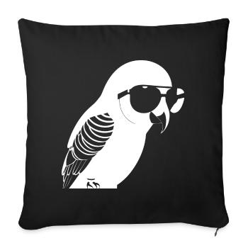 Drôle d’oiseau portant des lunettes de soleil Cool Bourke’s Parak - Housse de coussin décorative 45 x 45 cm - noir - Devant
