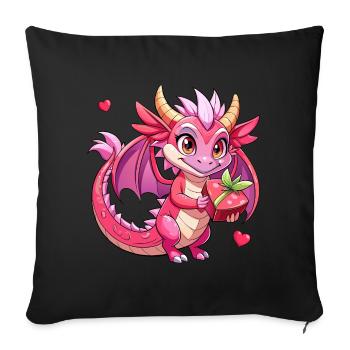 Dragon coloré - Housse de coussin décorative 45 x 45 cm - noir - Devant
