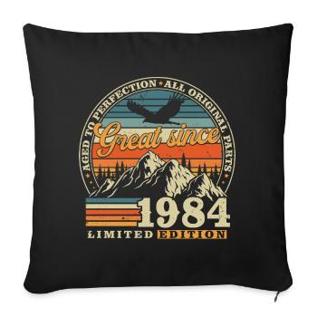 Great Since 1984 Vintage Birthday Gift - Sofa pillowcase 17,3'' x 17,3'' (45 x 45 cm) - black - Front