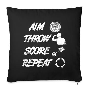 aiming, throwing, pointing, repeating - Sofa pillowcase 17,3'' x 17,3'' (45 x 45 cm) - black - Front