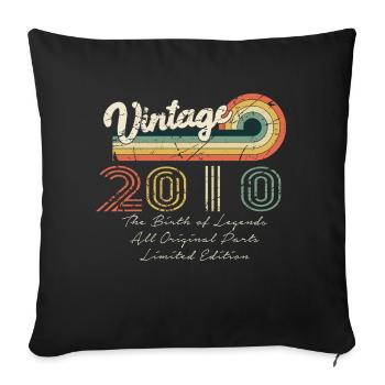 Awesome Since 2010 Anniversary 2010 Vintage 201 - Sofa pillowcase 17,3'' x 17,3'' (45 x 45 cm) - black - Front