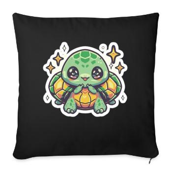 Turtle Lover - Sofa pillowcase 17,3'' x 17,3'' (45 x 45 cm) - black - Front