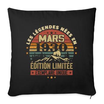 Vintage 1930's March Retro 1930's Anniversary Gift - Sofa pillowcase 17,3'' x 17,3'' (45 x 45 cm) - black - Front