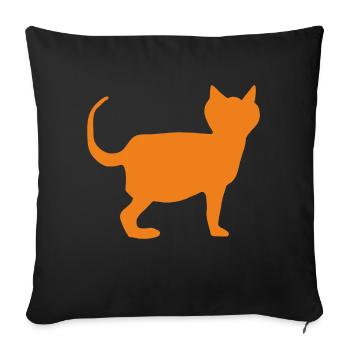 Cat Orange - Sofa pillowcase 17,3'' x 17,3'' (45 x 45 cm) - black - Front