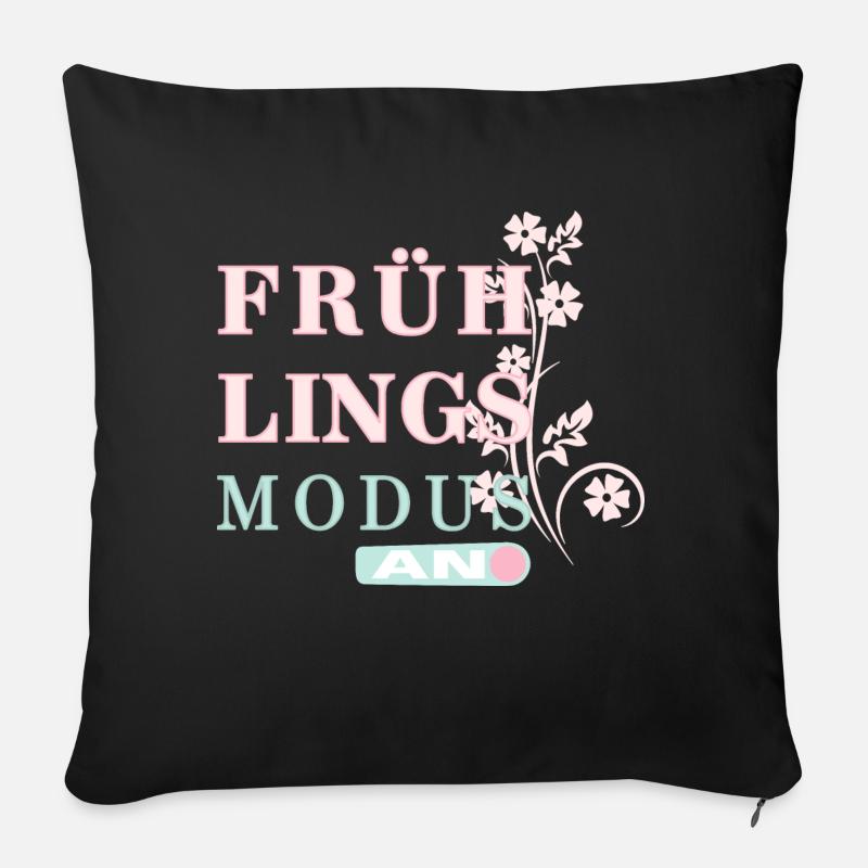 Springtime - Spring is here! - Sofa pillowcase 17,3'' x 17,3'' (45 x 45 cm) - black