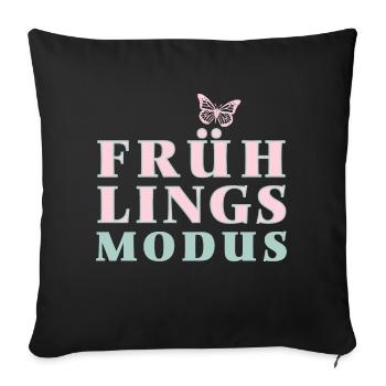 Mode Printemps - Le printemps est là ! - Housse de coussin décorative 45 x 45 cm - noir - Devant