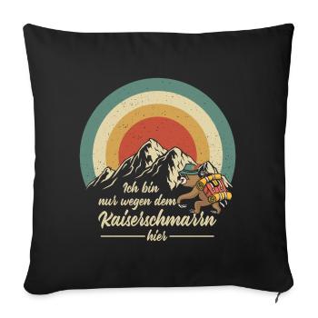 Wandern Kaiserschmarrn  - Sofakissenbezug 45 x 45 cm - Schwarz - Vorne