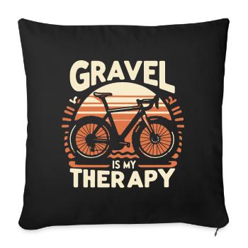 Gravel Bike Therapy T-Shirt - Sofa pillowcase 17,3'' x 17,3'' (45 x 45 cm) - black - Front