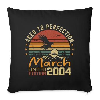 The Legends were born in March 2004 Vintage Retro - Sofa pillowcase 17,3'' x 17,3'' (45 x 45 cm) - black - Front