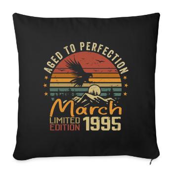 The Legends were born in March 1995 Vintage Retro - Sofa pillowcase 17,3'' x 17,3'' (45 x 45 cm) - black - Front