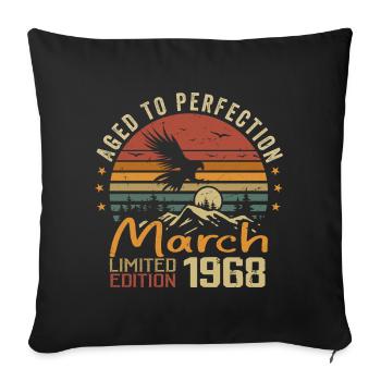 The Legends Were Born in March 1968 Vintage Retro - Sofa pillowcase 17,3'' x 17,3'' (45 x 45 cm) - black - Front